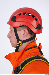 Sam Atkins Firemen in Orange Covealls Details ear head helmet…